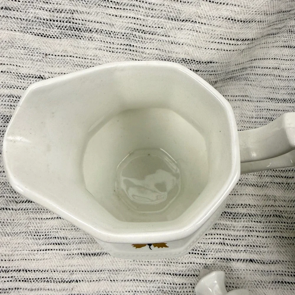 Johnson Brothers Jacobean Cream & Sugar‎ Set White Ironstone Floral Boho Cottage